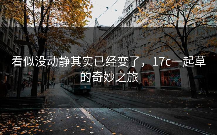 看似没动静其实已经变了,17c一起草的奇妙之旅 看似没动静其实已经变了,17c一起草的奇妙之旅